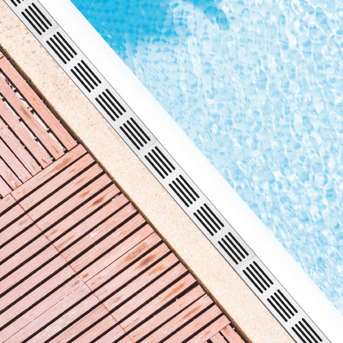 Canalina di drenaggio a bordo piscina